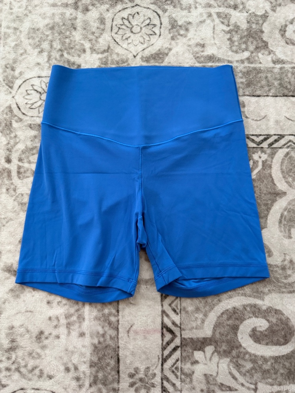 High-Waist Blue Women's Active Shorts